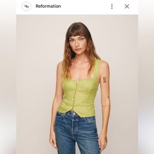 Reformation Kimberly linen top, size 10 (NWT)